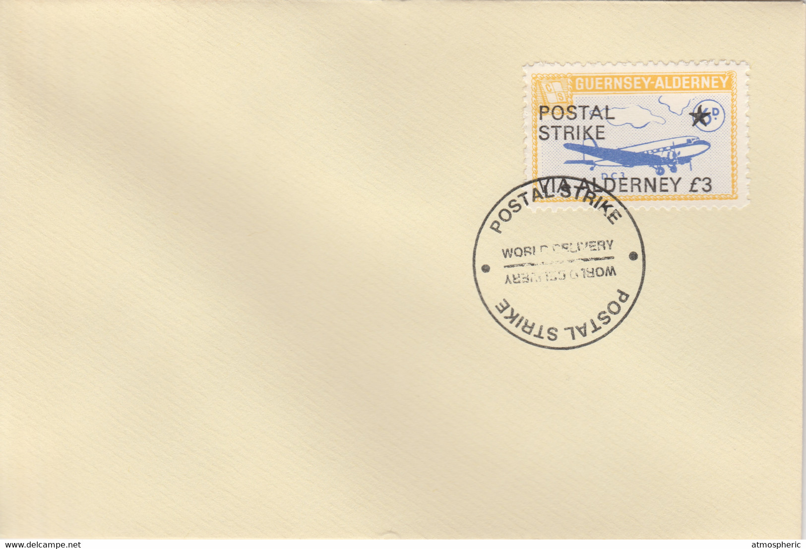 Guernsey - Alderney 1971 Postal Strike Cover To Alderney Bearing 1967 DC-3 6d Overprinted 'POSTAL STRIKE VIA ALDERNEY £3 - Non Classificati