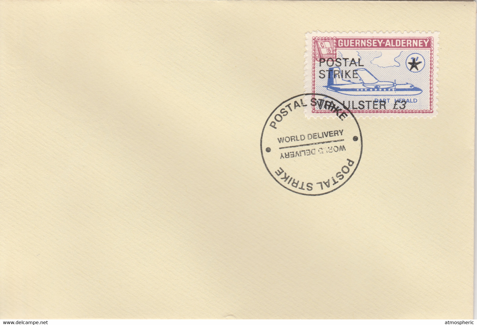 Guernsey - Alderney 1971 Postal Strike Cover To Ulster Bearing 1967 Dart Herald 1s Overprinted 'POSTAL STRIKE VIA ULSTER - Non Classificati