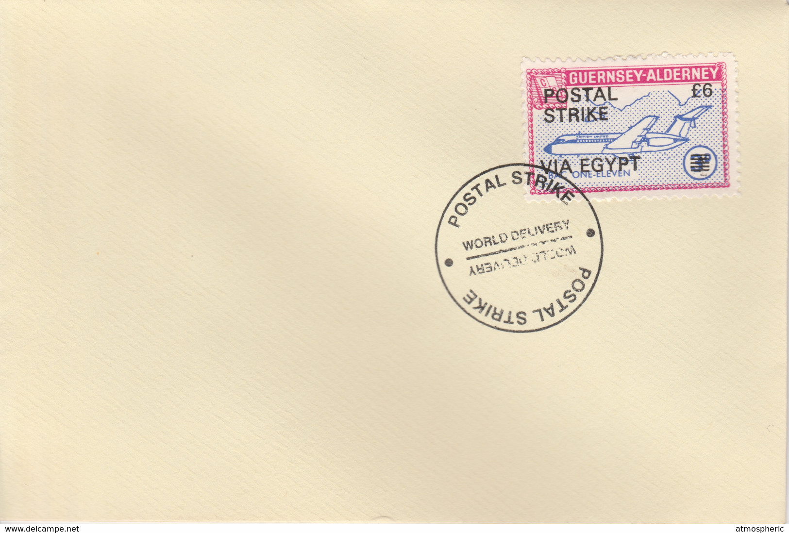 Guernsey - Alderney 1971 Postal Strike Cover To Egypt Bearing 1967 BAC One-Eleven 3d Overprinted 'POSTAL STRIKE VIA EGYP - Ohne Zuordnung