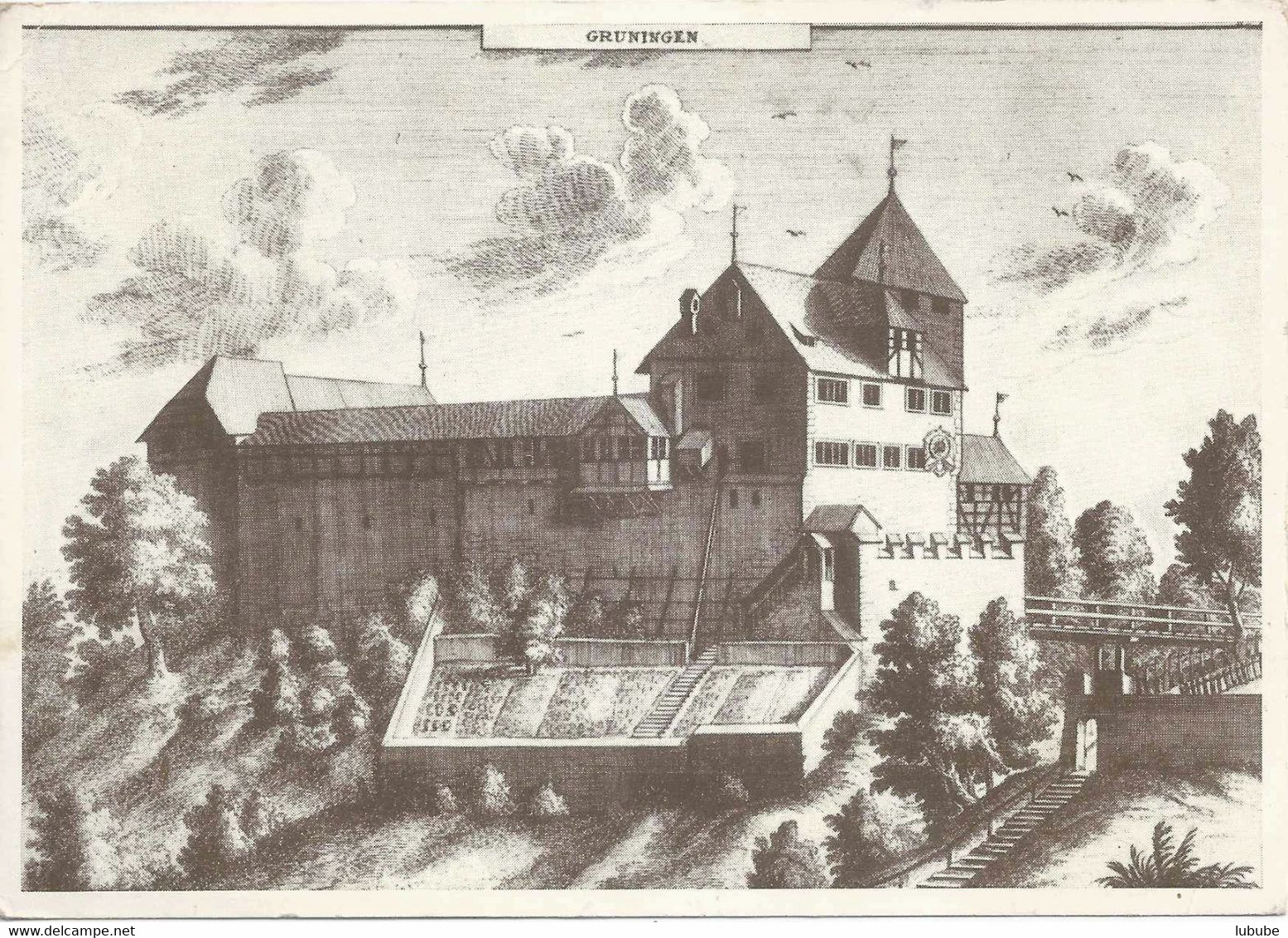 Grüningen - Schloss Um 1750          Ca. 1950 - Grüningen