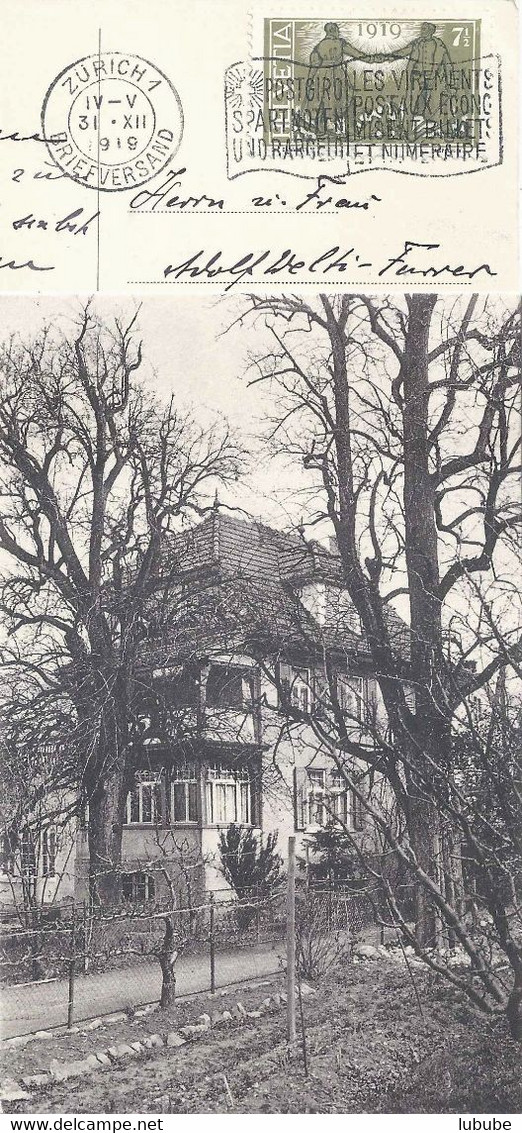 Zollikon - Stattliches Haus   (PAX Frankatur)           1919 - Zollikon