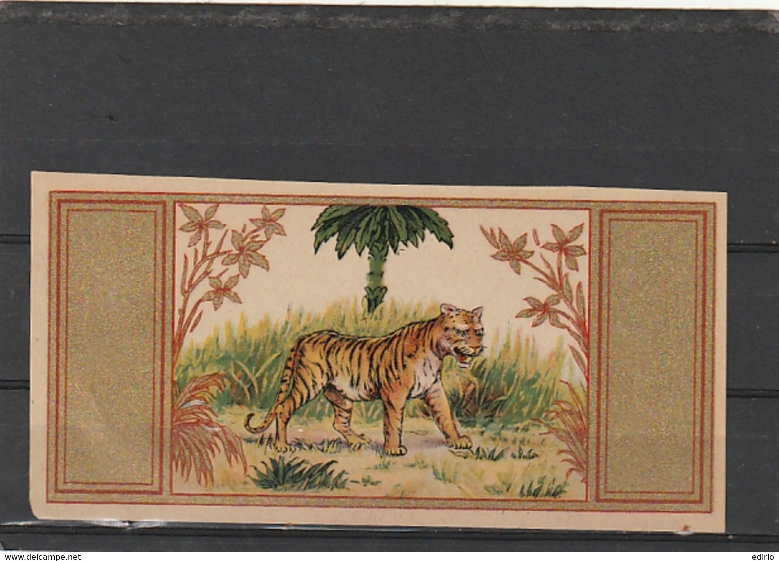 ***  ETIQUETTE *** 19 Eime - Chromo Litho Parafinée - 7x14cm  Tigre - Animaux - - Gatti