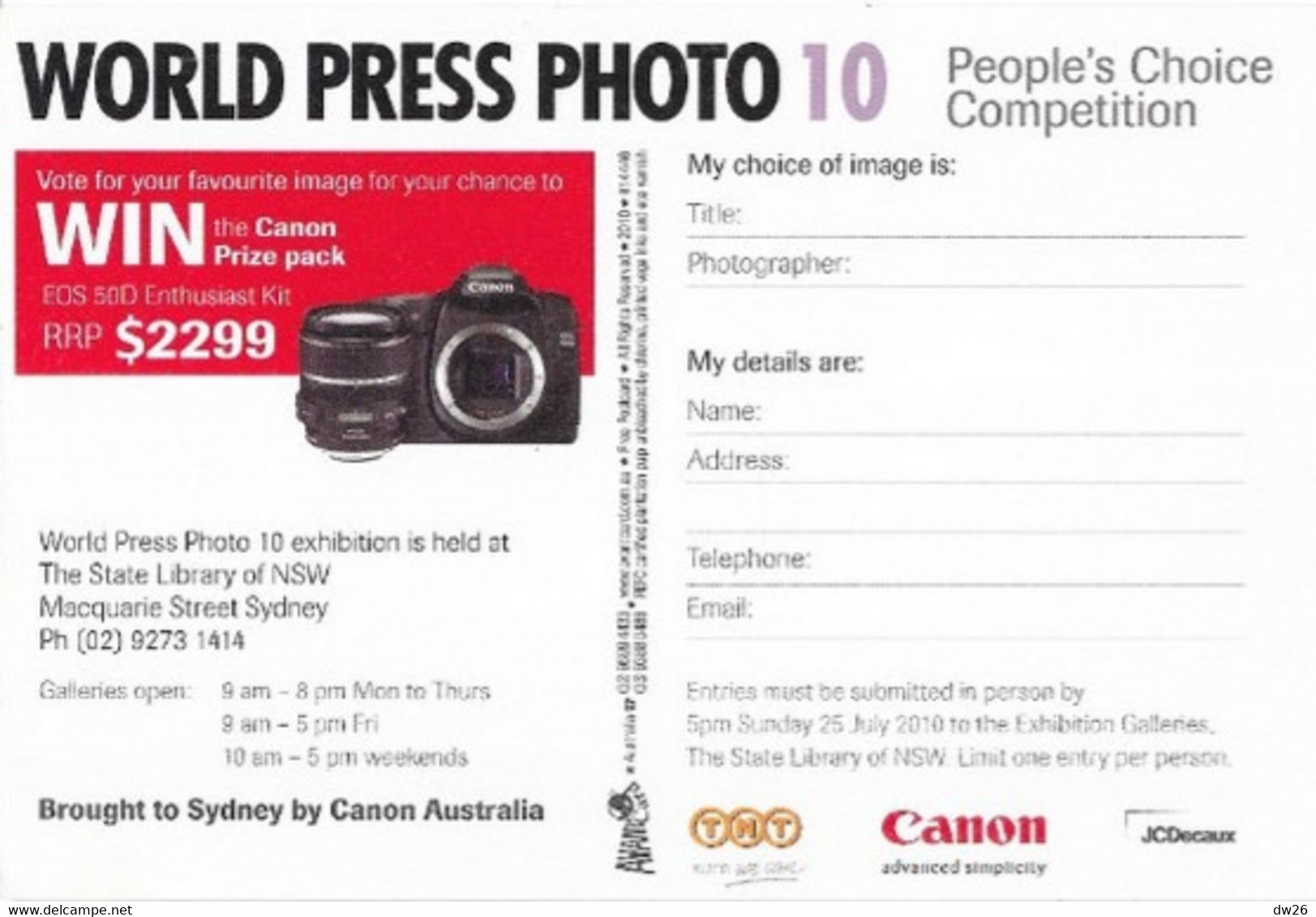 Sports - Cricket - World Press Photo, Gareth Copley - Carte Publicitaire (Canon) N° 10 Sydney - Críquet