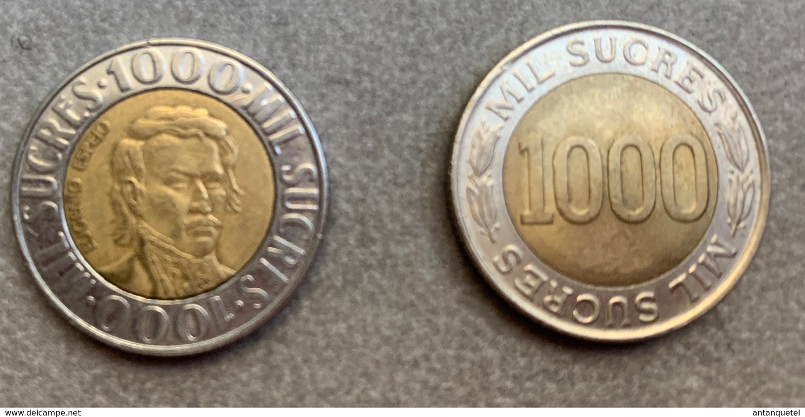 Lot De 2 Monnaies D'Equateur—Eugenio Espejo—1000 Sucres—1996 Et 1997—Bon état - Ecuador