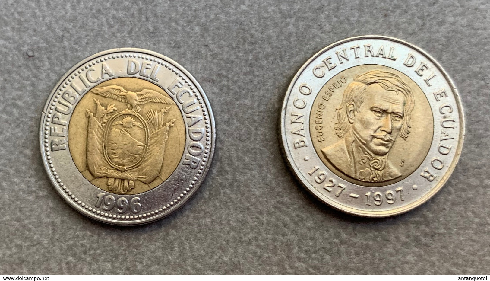 Lot De 2 Monnaies D'Equateur—Eugenio Espejo—1000 Sucres—1996 Et 1997—Bon état - Equateur