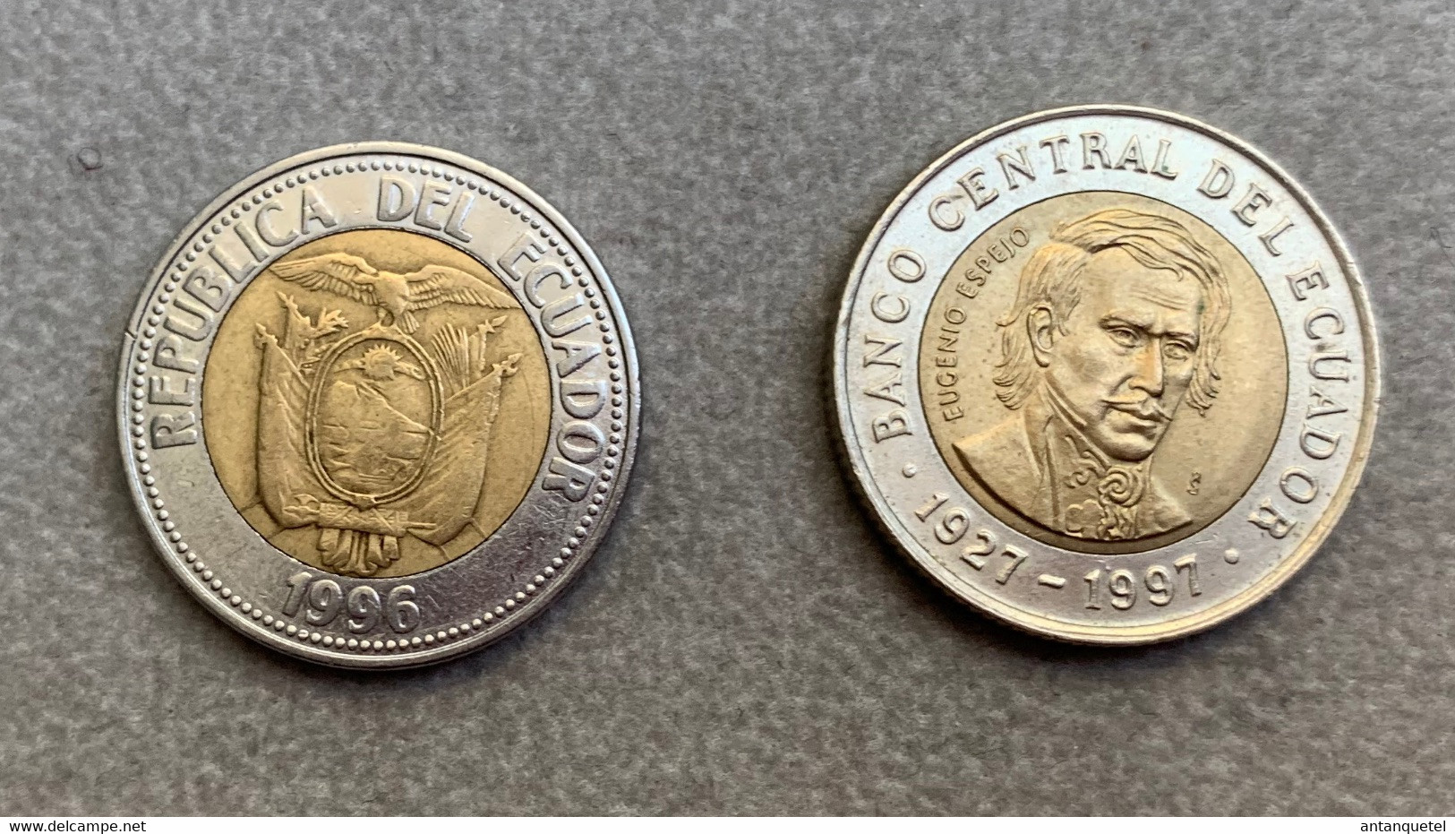 Lot De 2 Monnaies D'Equateur—Eugenio Espejo—1000 Sucres—1996 Et 1997—Bon état - Ecuador