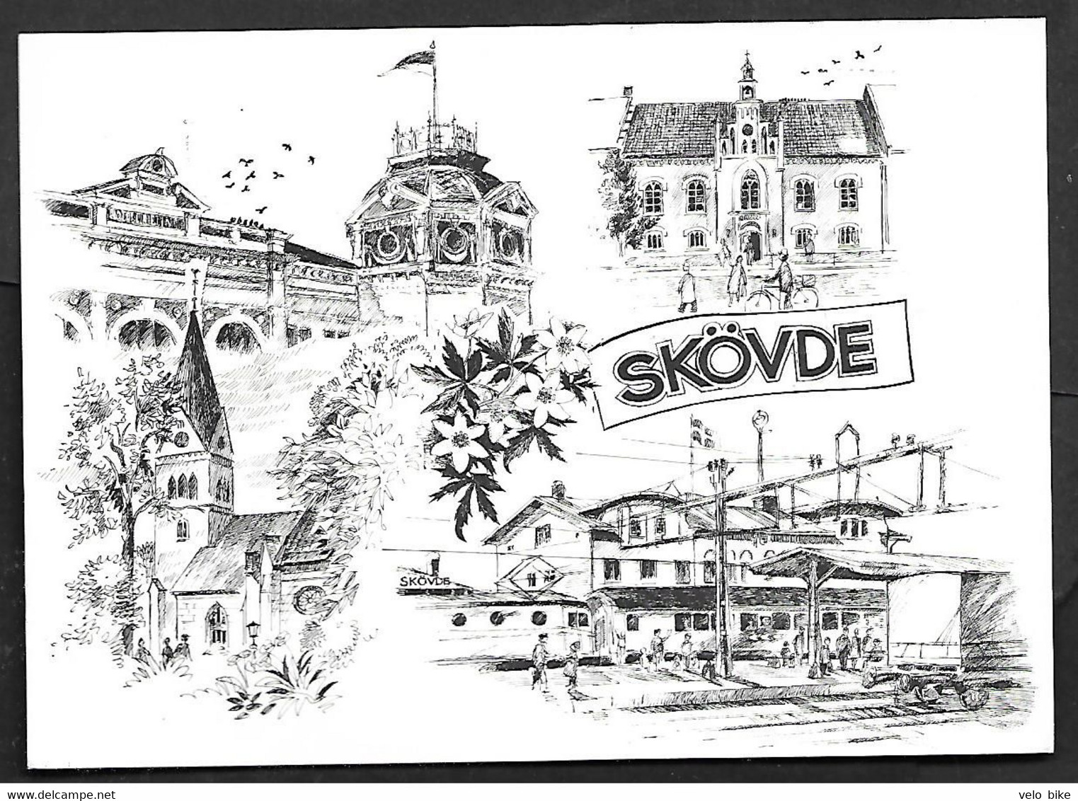 Sweden Postcard Swedair New Airport Postmark Railroadstation Church Museum Bicycle Cyclism Bike Fiets - Other & Unclassified