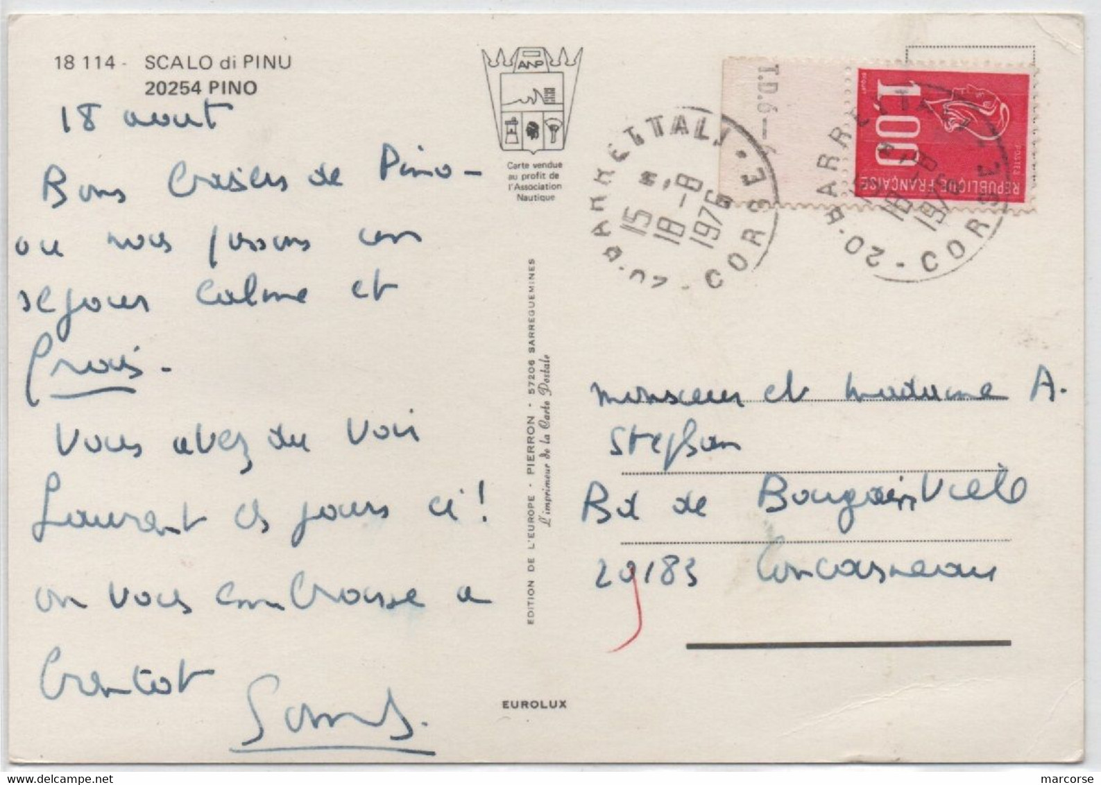 Marianne De BEQUET 1,00 Bord De Feuille Indication Presse TD6 - 6  Oblitération Cachet A9 BARRETTALI CORSE 1976 SUP! - 1971-1976 Marianna Di Béquet