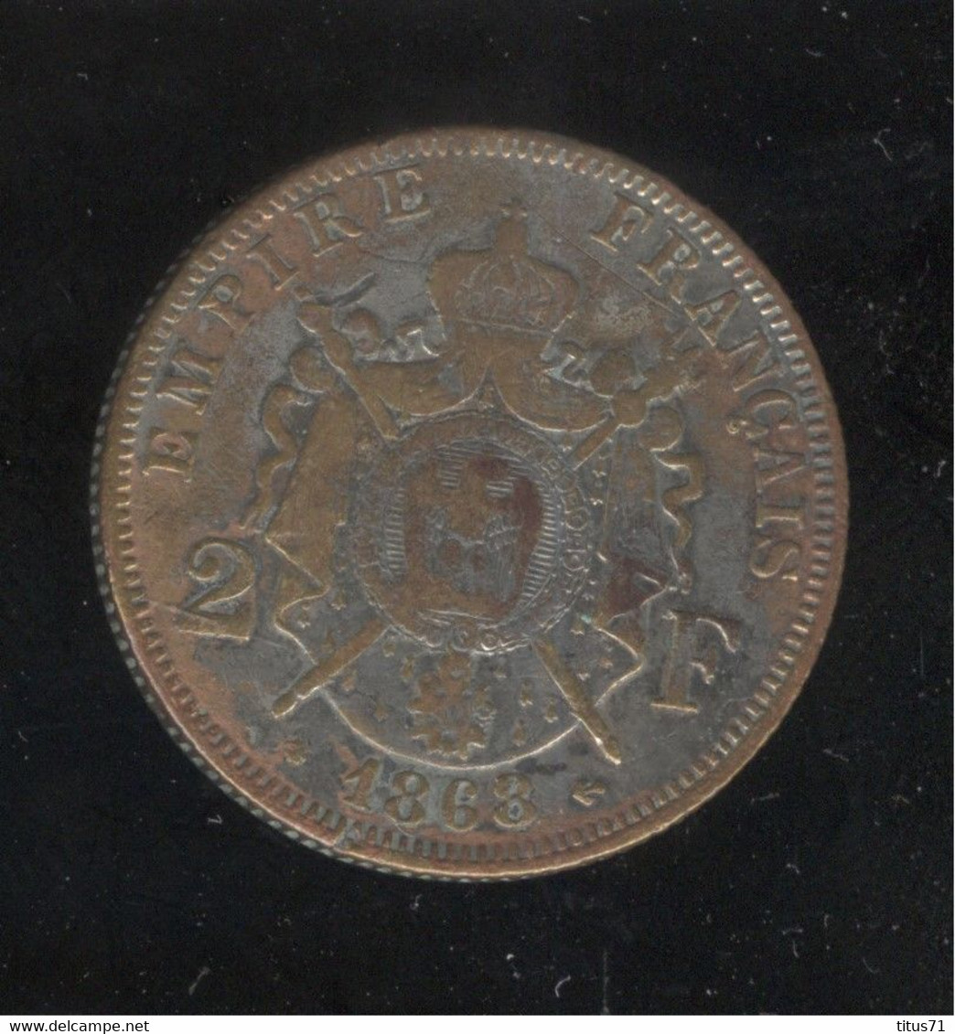 Fausse 2 Francs France 1868 Cuivre Saucé - Exonumia - Abarten Und Kuriositäten