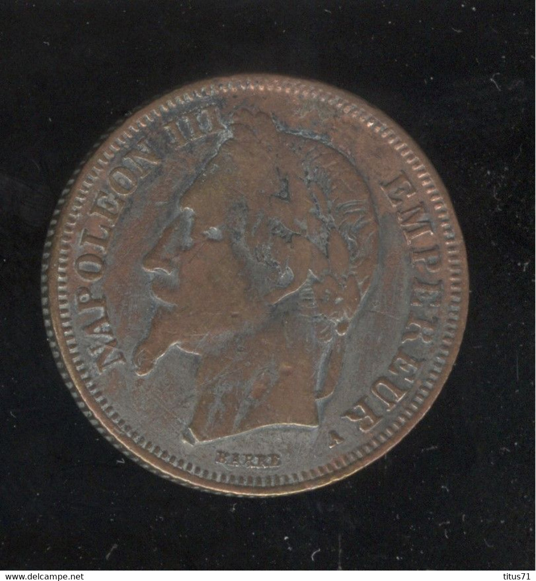 Fausse 2 Francs France 1868 Cuivre Saucé - Exonumia - Varianten En Curiosa