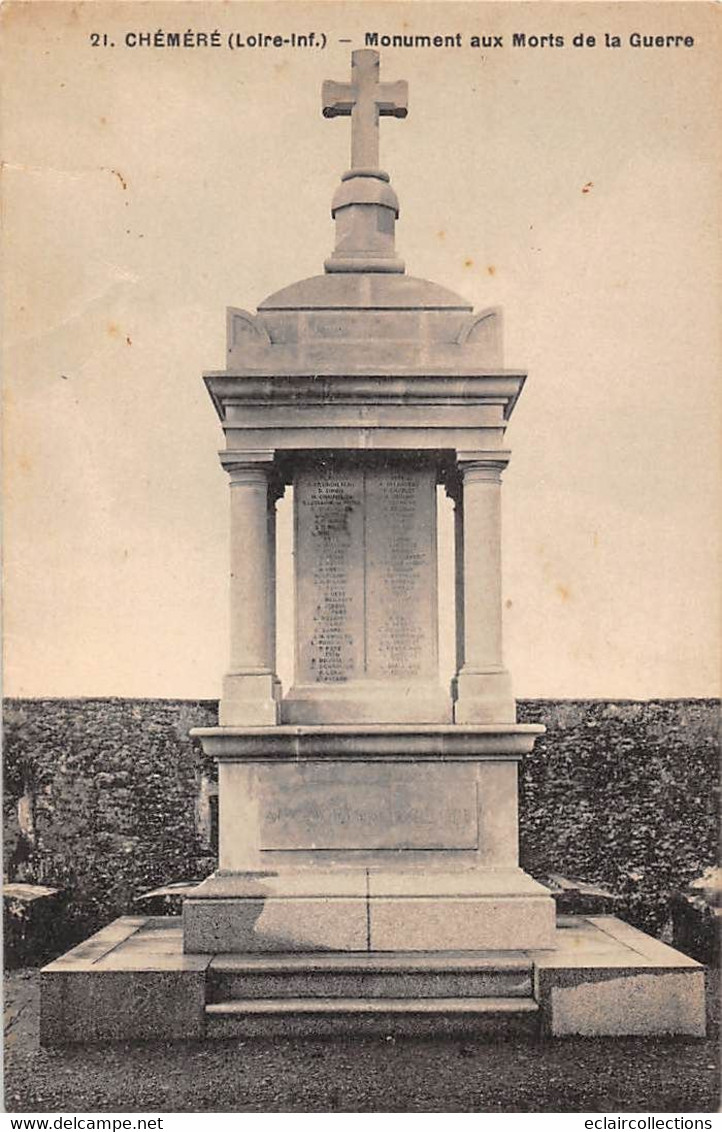 Thème: Monuments Aux Morts  Ou Lanterne Des Morts Ou Combattants 1870  : Chemeré   44        (voir Scan) - Monuments