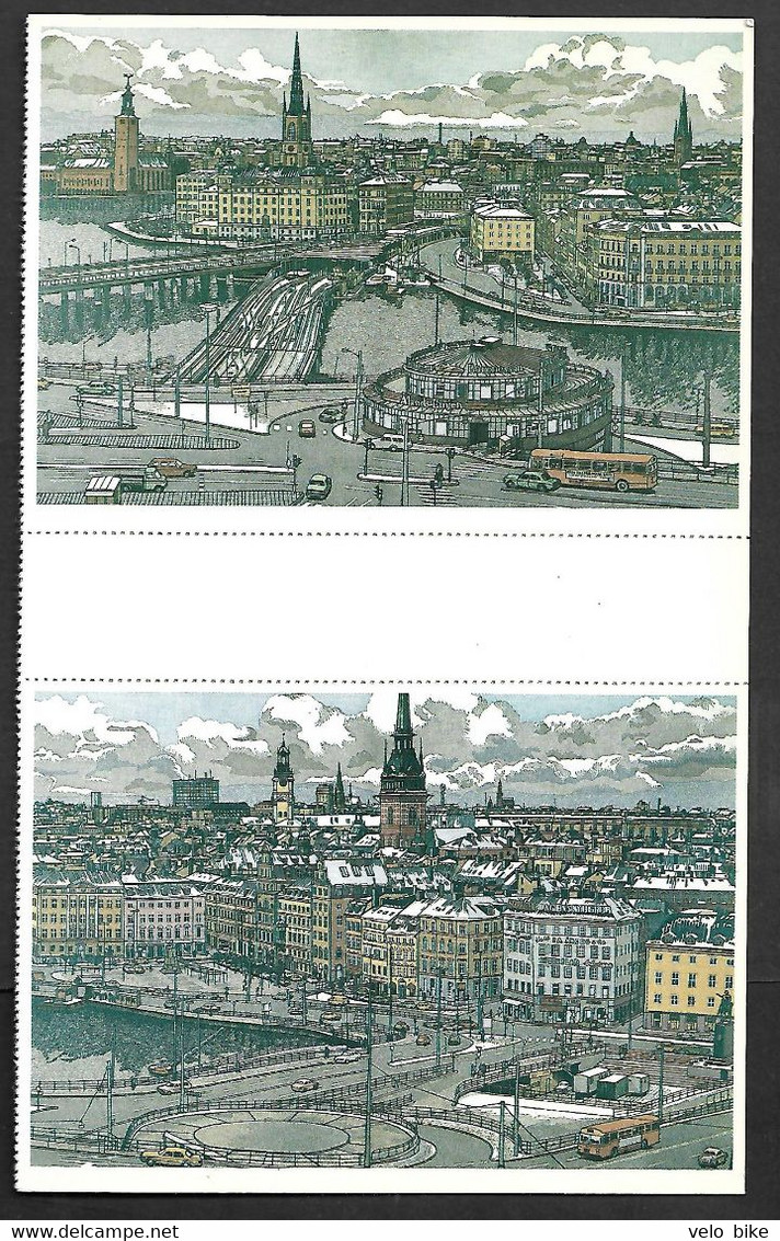 Sweden Postal Stationery Stockholmia 86 Street Scene Perforated Car Van Buss Traficsign Vélo Cycling Fiets Fahrrad Bicyc - Otros & Sin Clasificación