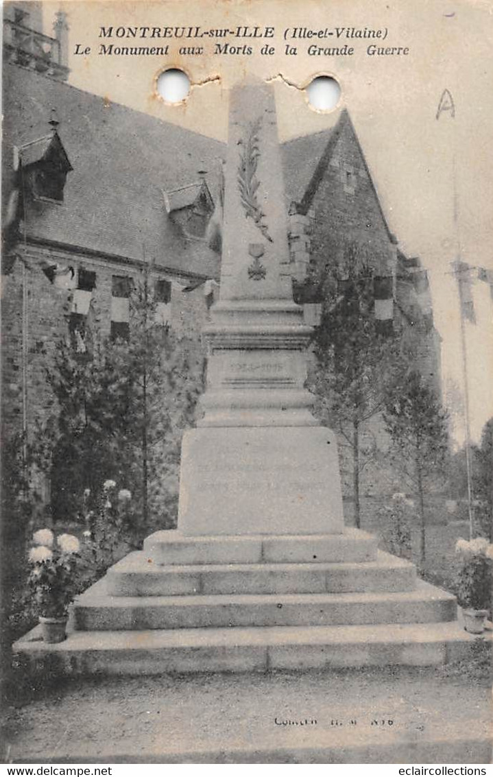 Thème: Monuments Aux Morts  Ou Lanterne Des Morts Ou Combattants 1870  : Montreuil Sur L'Ille   Défaut       (voir Scan) - Monumenti