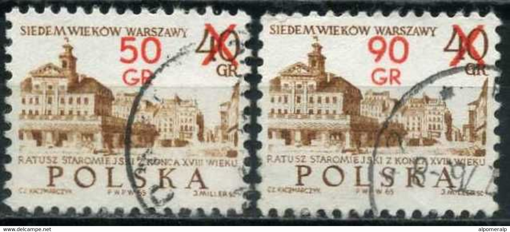 Poland 1972 Mi 2209-2210 700th Anniversary Of Warsaw | Building, City Hall, Townscape / City View (Complete Set, Used) - Andere & Zonder Classificatie