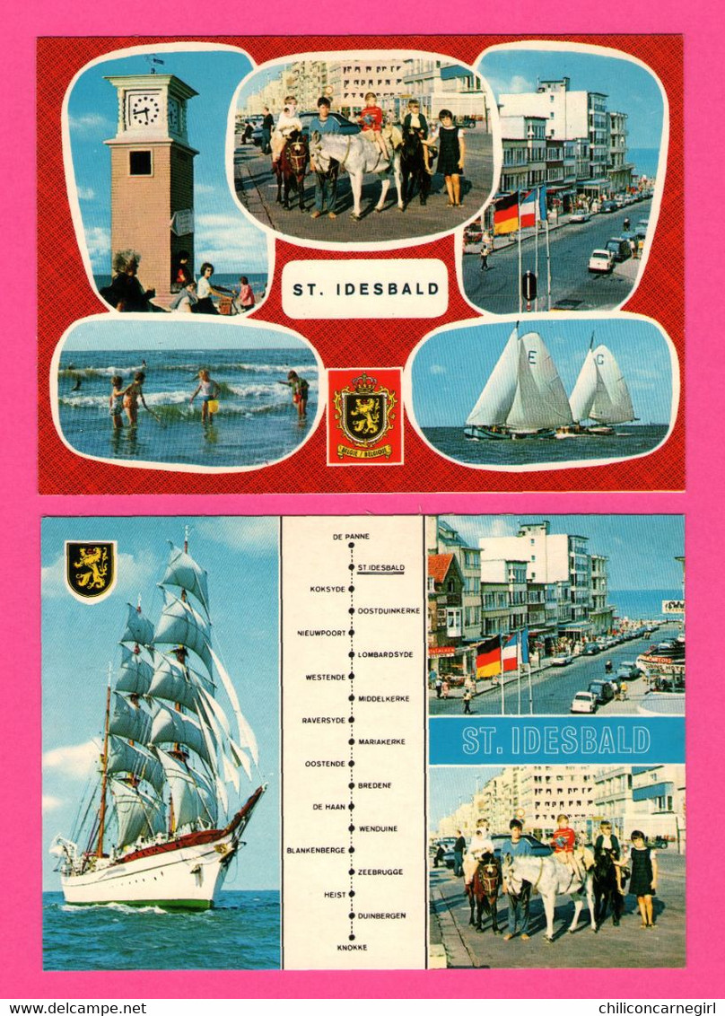 Lot De 6 Cp De ST IDESBALD - Vue Aérienne Plage Et Digue - Multivues - Un Bonjour - Animée - VAN MIEGHEM - Koksijde