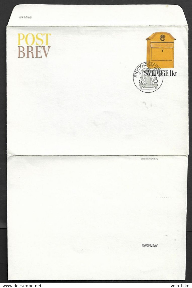 Sweden Post Letter 1976 Mailbox Postal Stationery Postal Paid Car Postmark - Autres & Non Classés