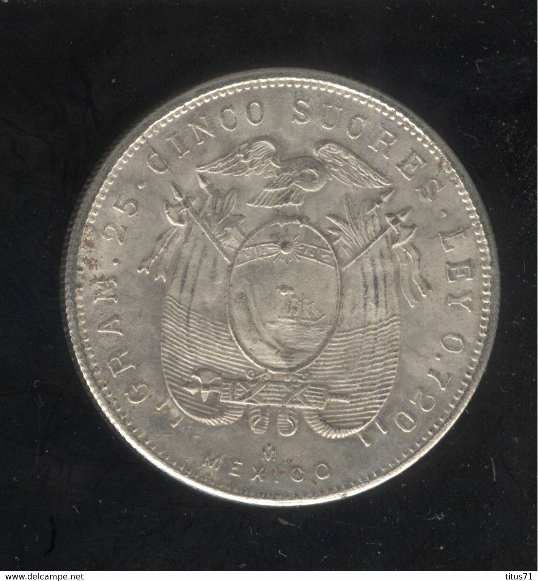 Fausse 5 Sucres Equateur 1944 - Tranche Striée - Exonumia - Ecuador