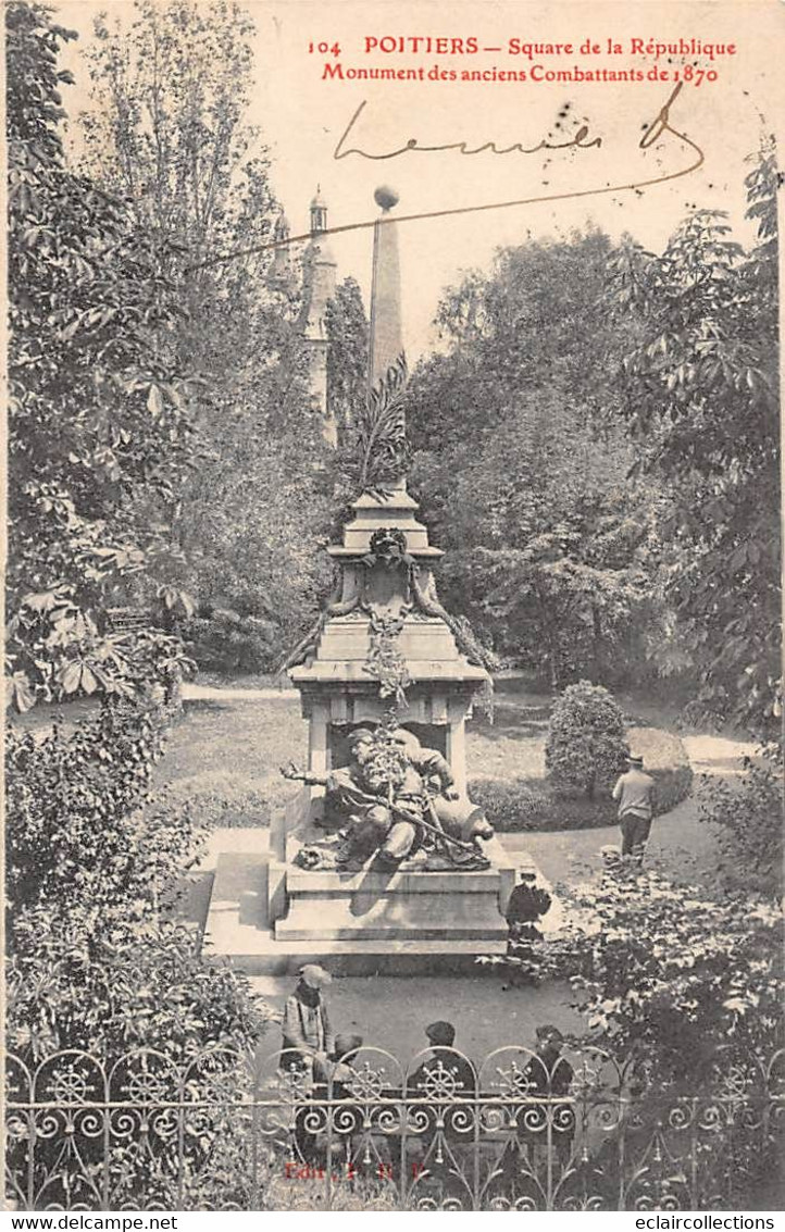 Thème: Monuments Aux Morts  Ou Lanterne Des Morts Ou Combattants 1870  : Poitiers   86      (voir Scan) - Monumenti