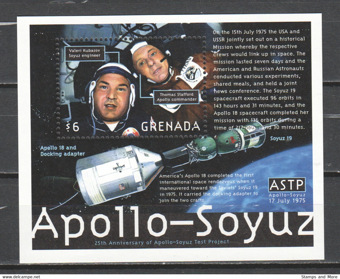 Grenada 2000 Kleinbogen Mi 4170-4172 + Block  554 MNH APOLLO SOYUZ - Amérique Du Nord