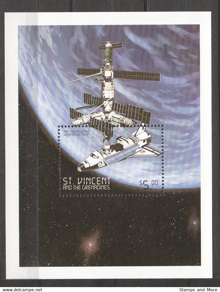 St Vincent Grenadines 1999 Kleinbogen Mi 4629-4637 + Block 486 MNH HISTORY OF SPACE EXPLORATION - América Del Norte