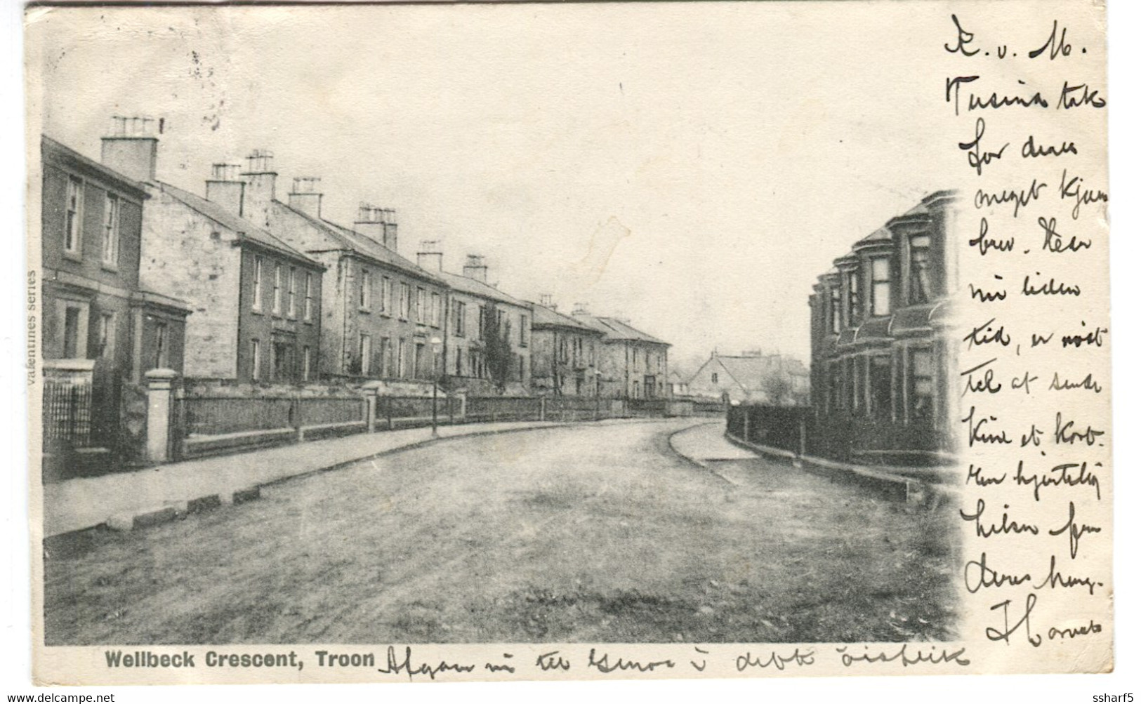 SCOTLAND AYRSHIRE TROON Street View Wellbeck Crescent C. 1904 - Tear On Address Side - Ayrshire