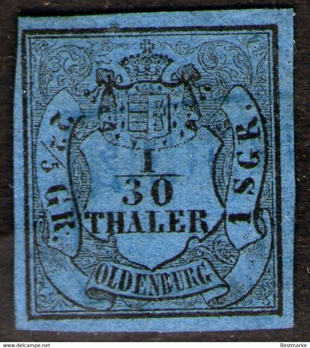 Berne Auf 1/10 Thaler Blau - Oldenburg Nr. 2 I - Tadellos - Oldenbourg