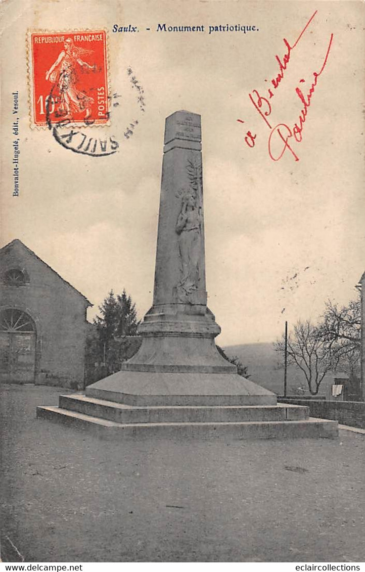 Thème: Monuments Aux Morts  Ou Lanterne Des Morts Ou Combattants 1870  : Saulx De Vesoul   70         (voir Scan) - Monumenti