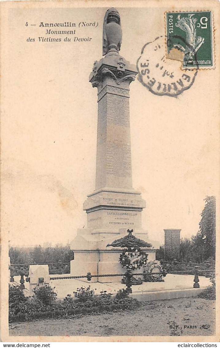 Thème: Monuments Aux Morts  Ou Lanterne Des Morts Ou Combattants 1870  :Annœullin    59        (voir Scan) - Monumenti