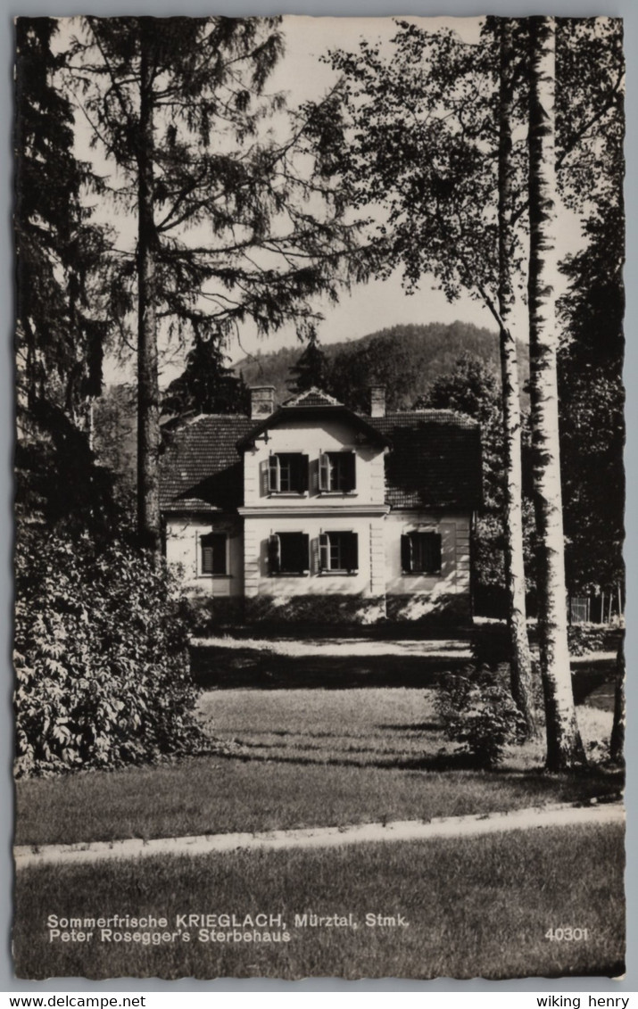 Krieglach - S/w Peter Rosegger's Sterbehaus Sommerfrische Krieglach Im Mürztal Rosegger Museum - Krieglach