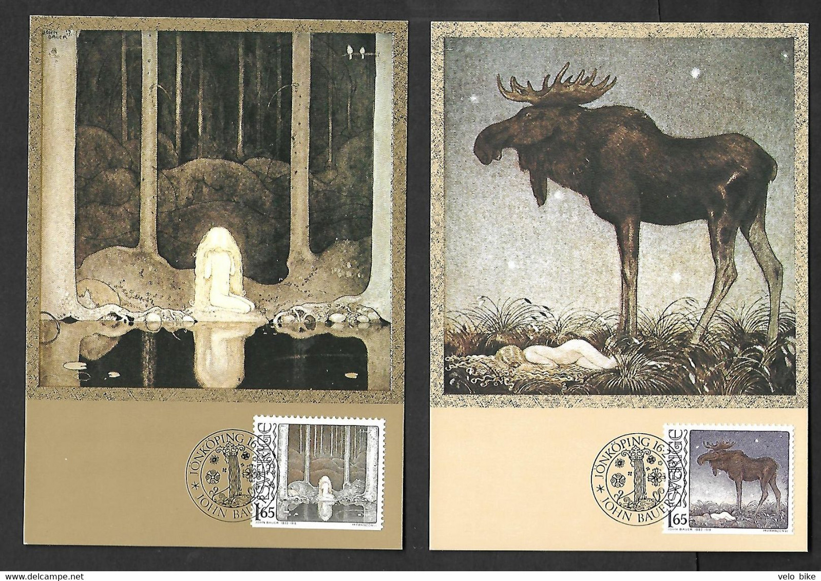 Sweden Maxi John Bauer 1982 Artist, Painter Chevalier Troll Moose Forrest Lake - Other & Unclassified