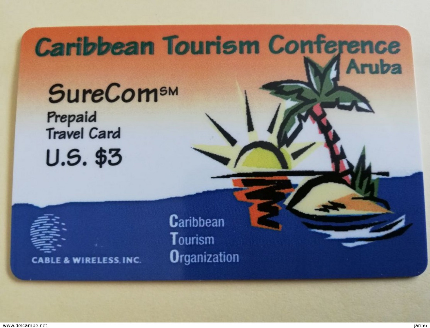 ANTIGUA US  $ 3,-  ANT-P6   CARIBBEAN TOURISME CONFERENCE  VERY SCARCE  MINT (TIRAGE 150)  (RRR) New  Logo C&W  **3491** - Antigua U. Barbuda