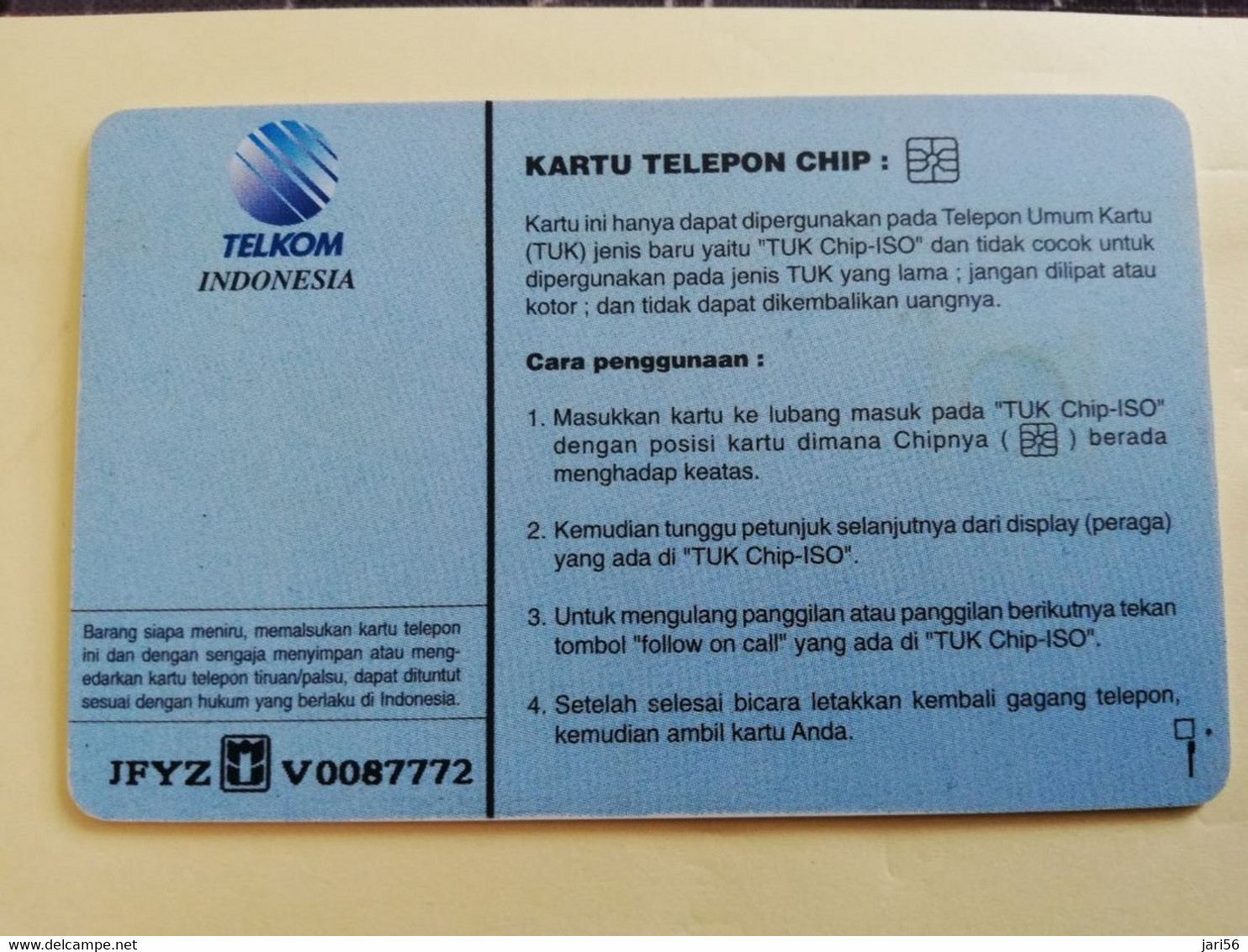 INDONESIA CHIPCARD 140 UNITS INDONESIA MERDEKA 50 TAHUN         Fine Used Card   **3492 ** - Indonésie