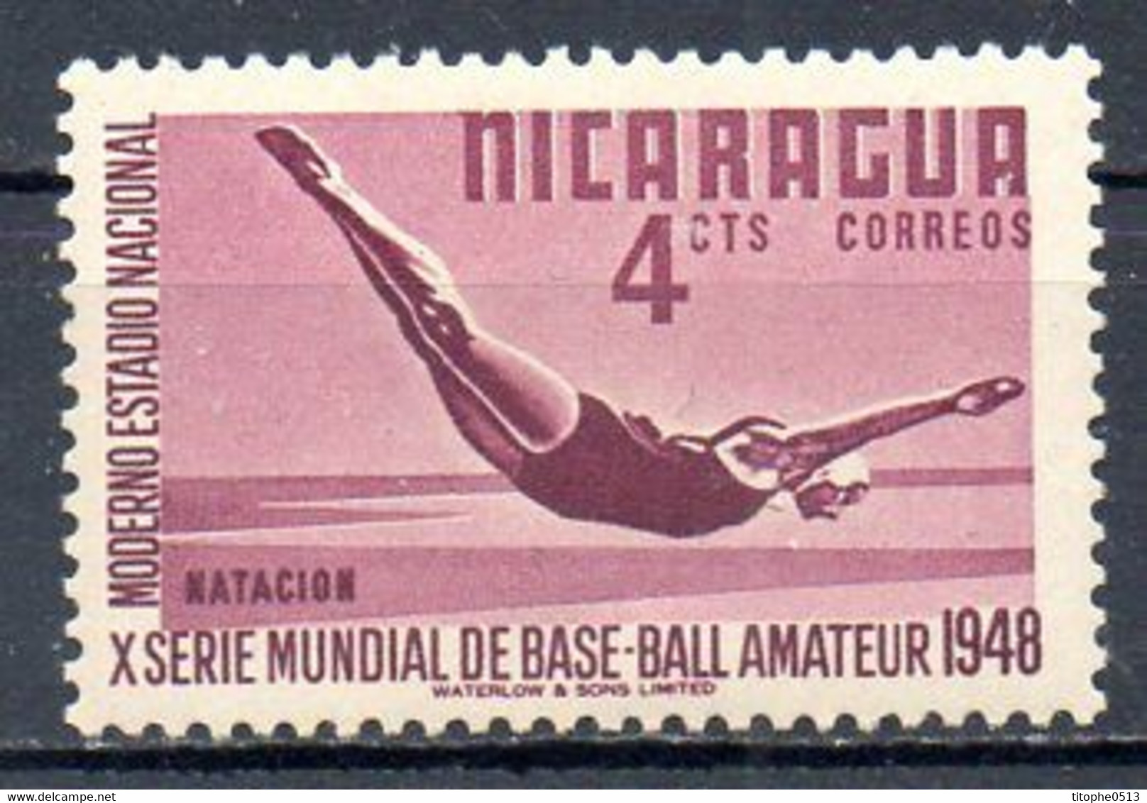 NICARAGUA. N°738 De 1949. Plongeon. - High Diving