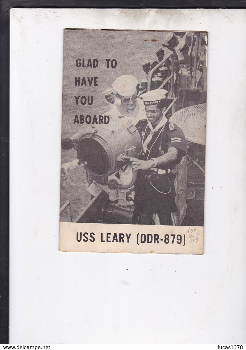 USS LEARY/ DDR 879  / GLAD TO HAVE YOU ABOARD / LIVRET DE BORD 8 PAGES / RARE - US Army