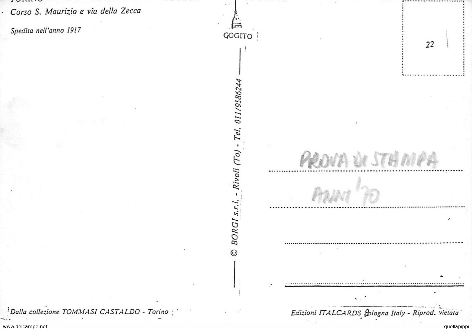 011357 "TORINO-C.SO S MAURIZIO E VIA DELLA ZECCA" ANIMATA, TRAMVAY, CARROZZE,CAVALLI. PROVA DI STAMPA '70. CART NON SPED - Mole Antonelliana