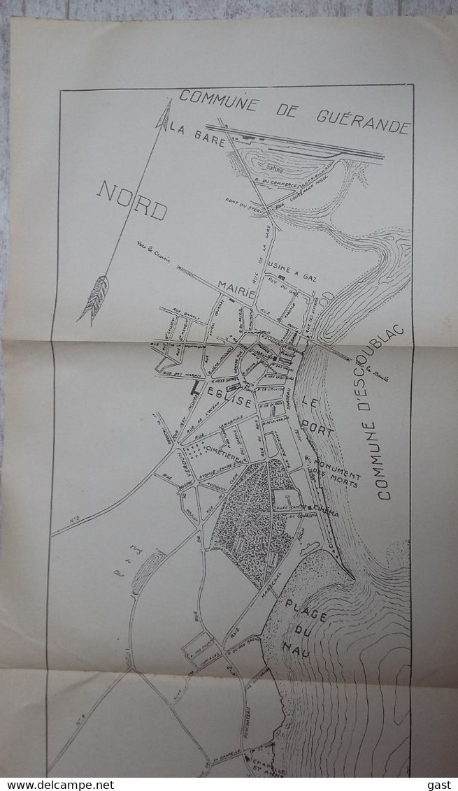 44   LE  POULIGUEN    PLAN ENTRE LA GARE  DU POULIGUEN ET LA  COTE  DE PENCHATEAU EDITE PAR LE SYNDICAT D INITIATIVES - Mapas Geográficas