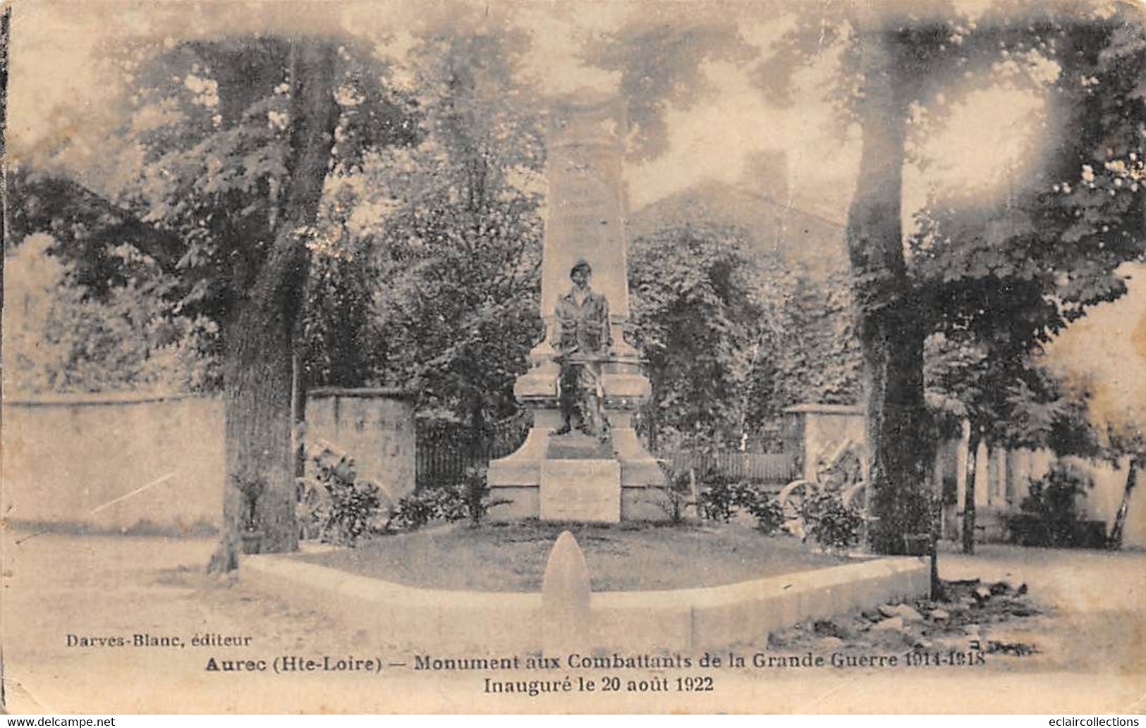 Thème: Monuments Aux Morts  Ou Lanterne Des Morts Ou Combattants 1870  :   Aurec   43        (Pli Voir Scan) - Monuments