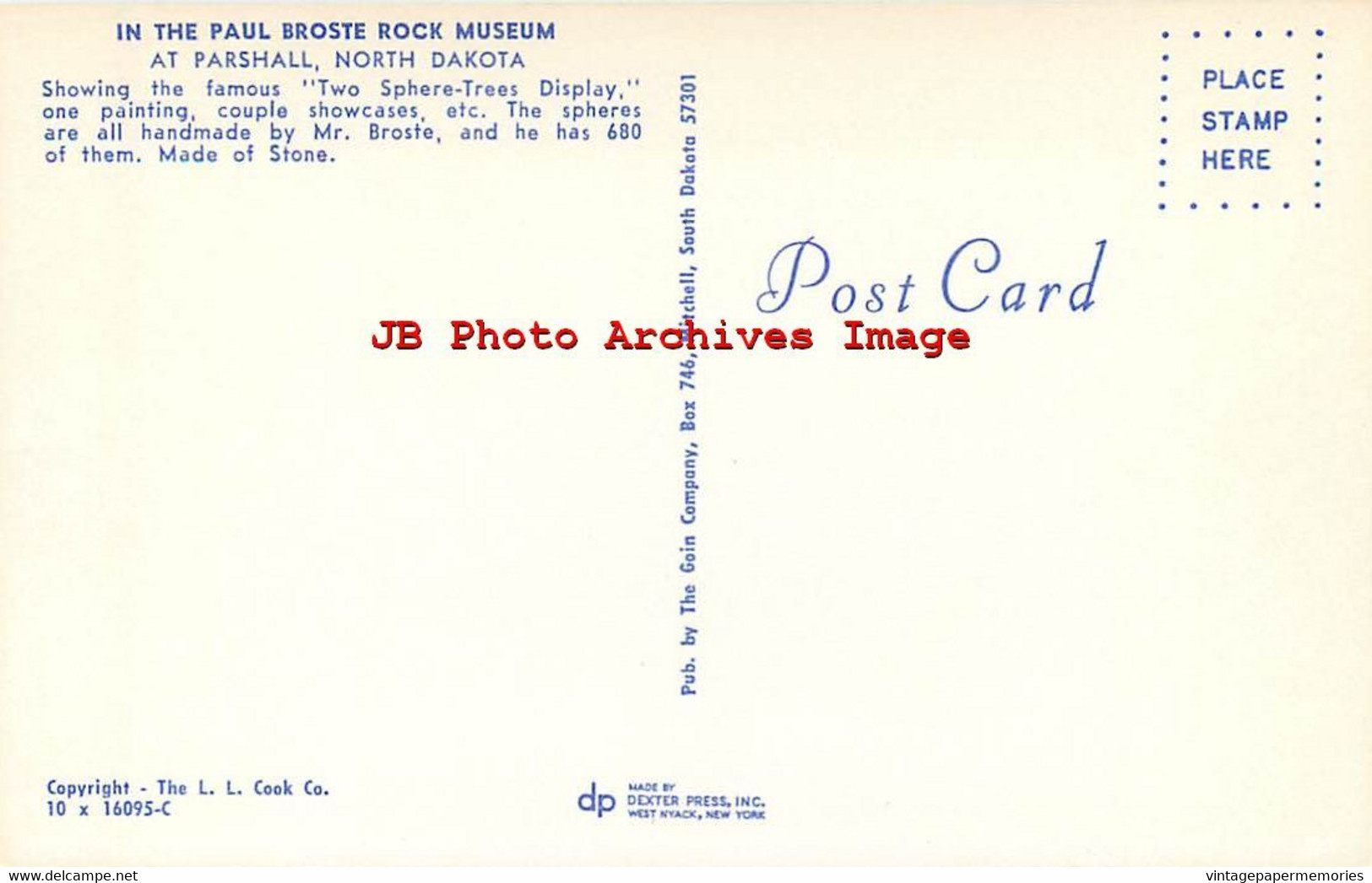 307571-North Dakota, Parshall, Paul Broste Rock Museum, Interior View, Dexter Press No 16095-C - Other & Unclassified