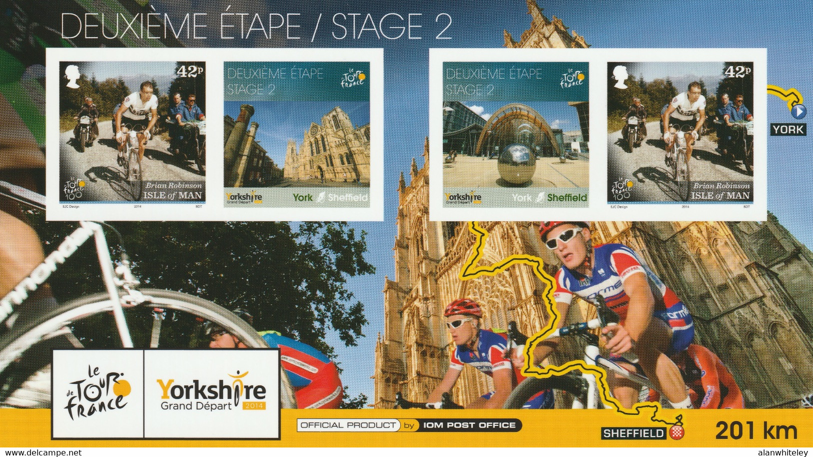 ISLE OF MAN 2014 101st Tour De France/Le Grand Départ: Set Of 6 Postcards MINT/UNUSED - Isla De Man