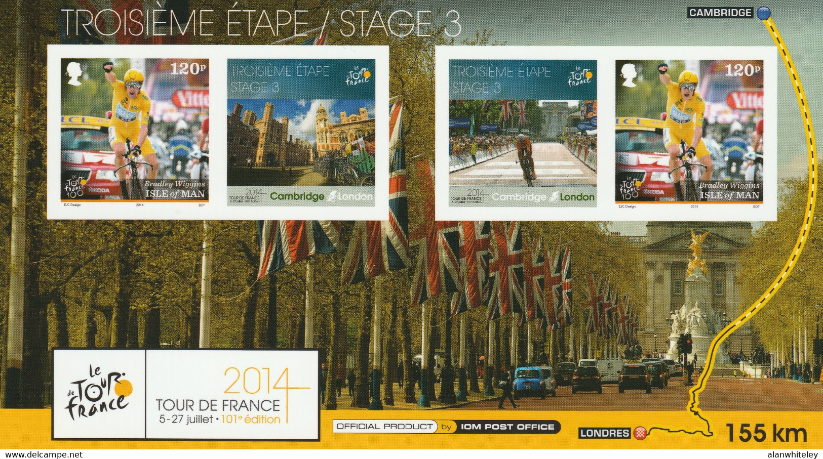 ISLE OF MAN 2014 101st Tour De France/Le Grand Départ: Set Of 6 Postcards MINT/UNUSED - Isla De Man