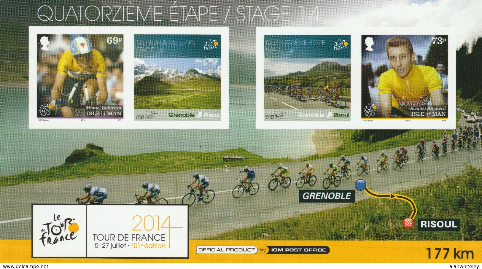 ISLE OF MAN 2014 101st Tour de France/Le Grand Départ: Set of 6 Postcards MINT/UNUSED