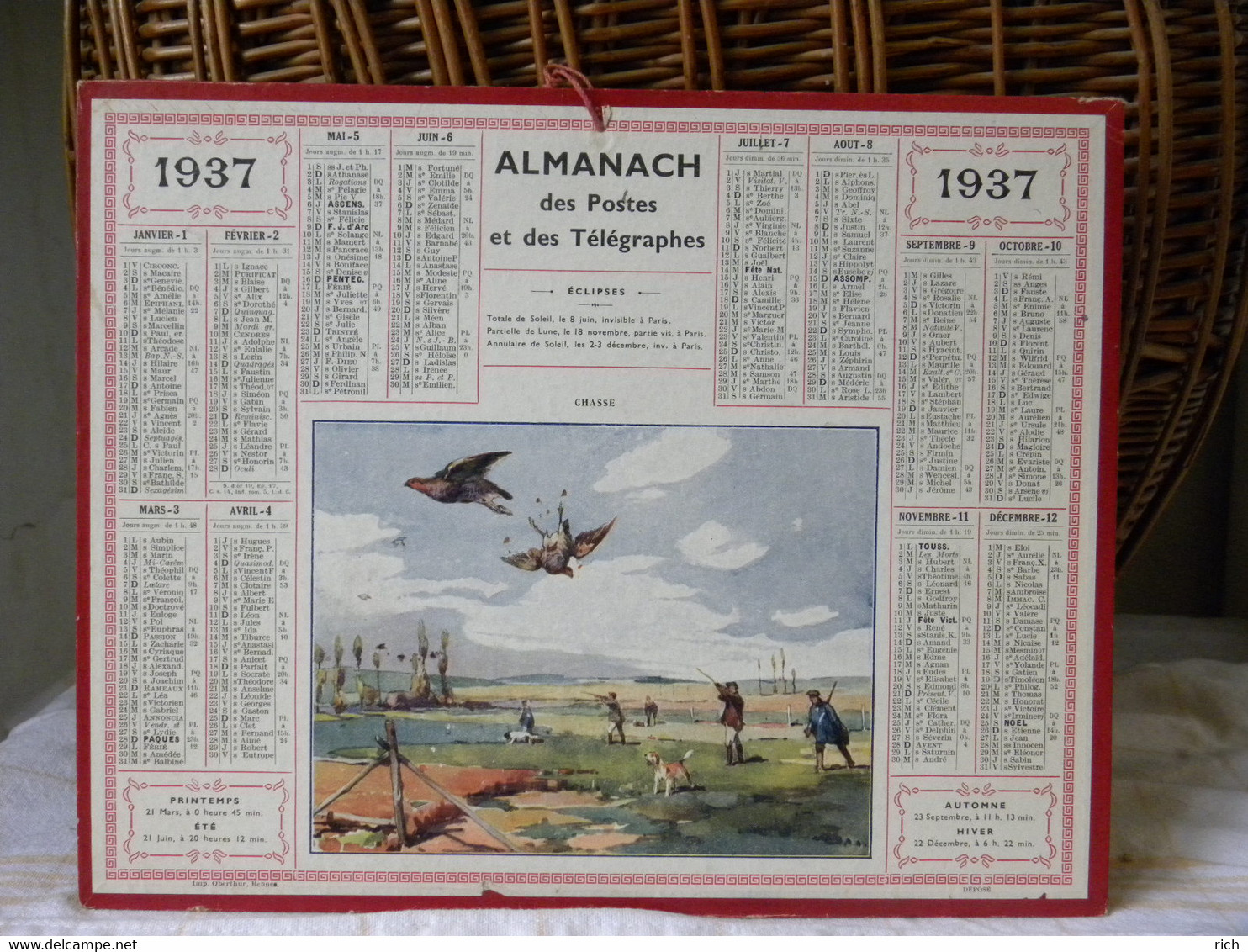 Almanach Des Postes Et Des Télégraphes 1937 - Grand Format : 1921-40