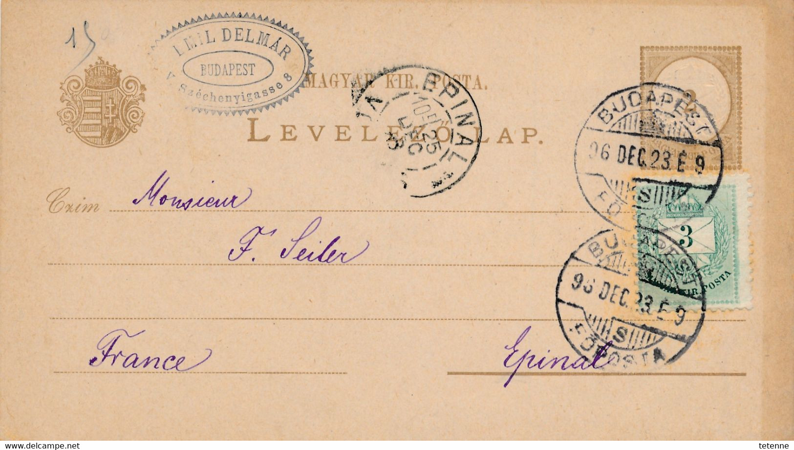 1 CARTE  Hongrie - Entier   Entier Postal De HONGRIE   MAGYAR BUDAPEST Pour EPINAL - Nuovi