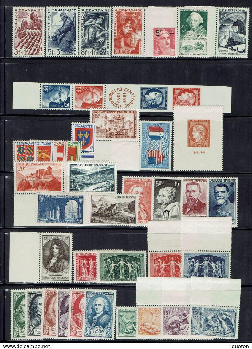 FRANCE - 1949 - Année Complète Postes N° 823/862 - XX - MNH - TB - - 1940-1949