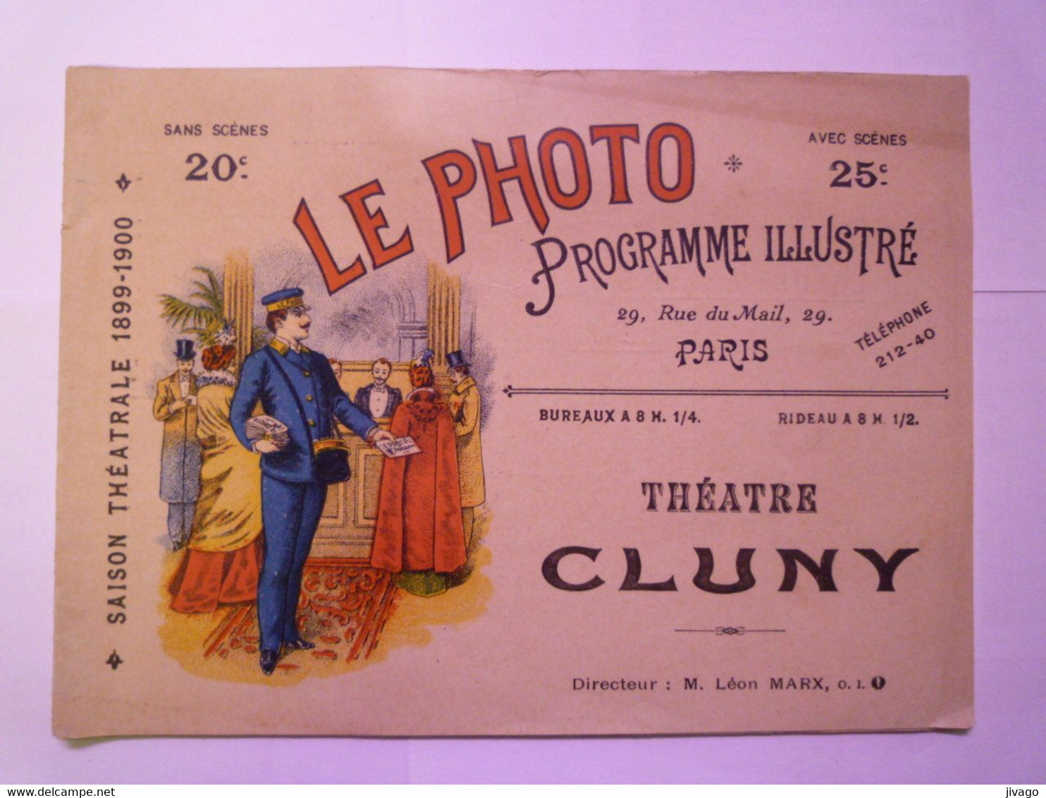 2020 - 8079  THEÂTRE CLUNY  :  Très Joli Programme De La Saison 1899 - 1900   XXX - Programmes
