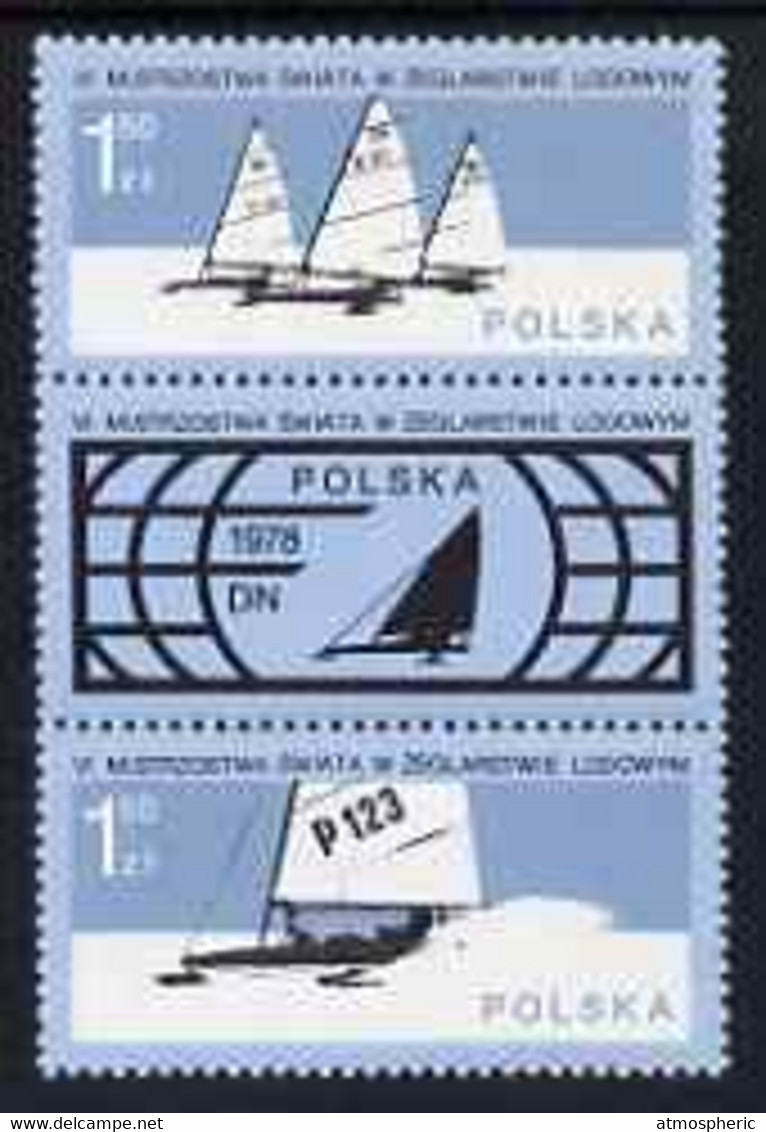 Poland 1978 World Ice Sailing Championships Set Of 2 Se-tenant With Label U/M, SG 2528-29 - Autres & Non Classés