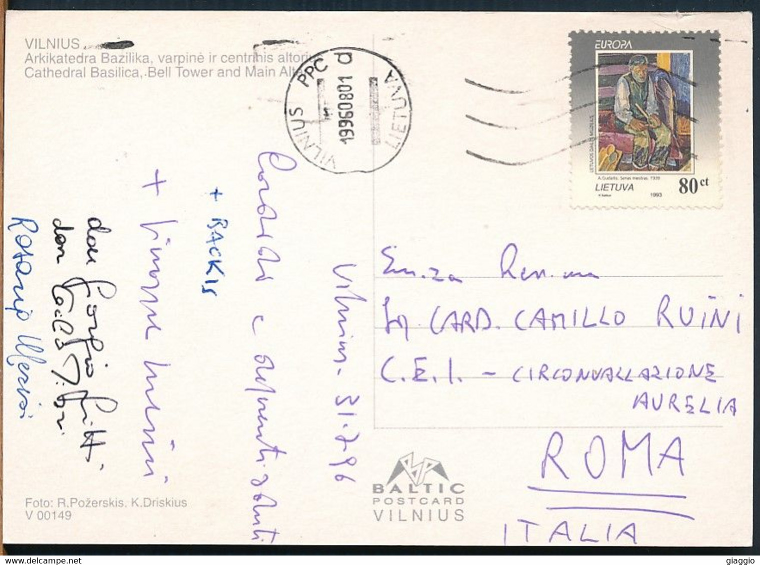 °°° GF1202 - LITHUANIA LIETUVA - VILNIUS - 1996 With Stamps °°° - Litauen