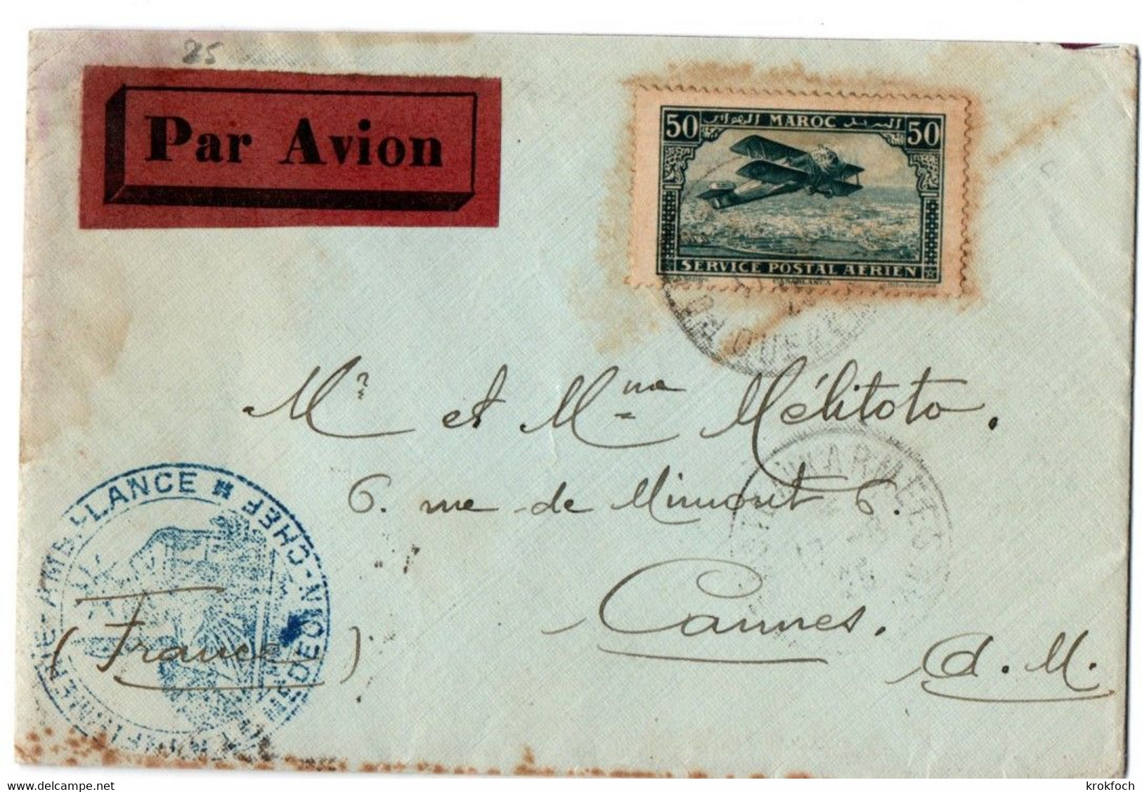 Ouezzan 1925 Maroc - Infirmerie Ambulance - Le Médecin-chef - Enveloppe & Lettre Courrier - Militaire Stempels Vanaf 1900 (buiten De Oorlog)