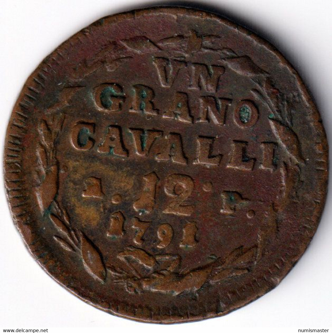 DUE SICILY , UN GRANO DA 12 CAVALI 1791 AP - Deux Siciles