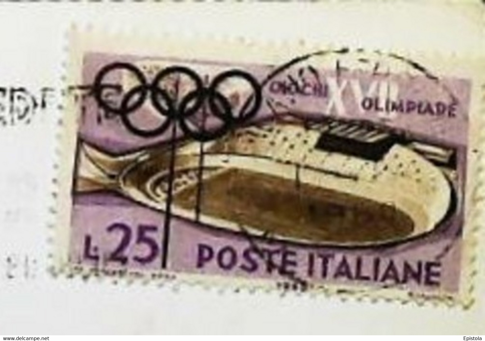 Milano  Piazza Duomo - Timbre Stade Stadium Olympiade 1960 - Used Stamps